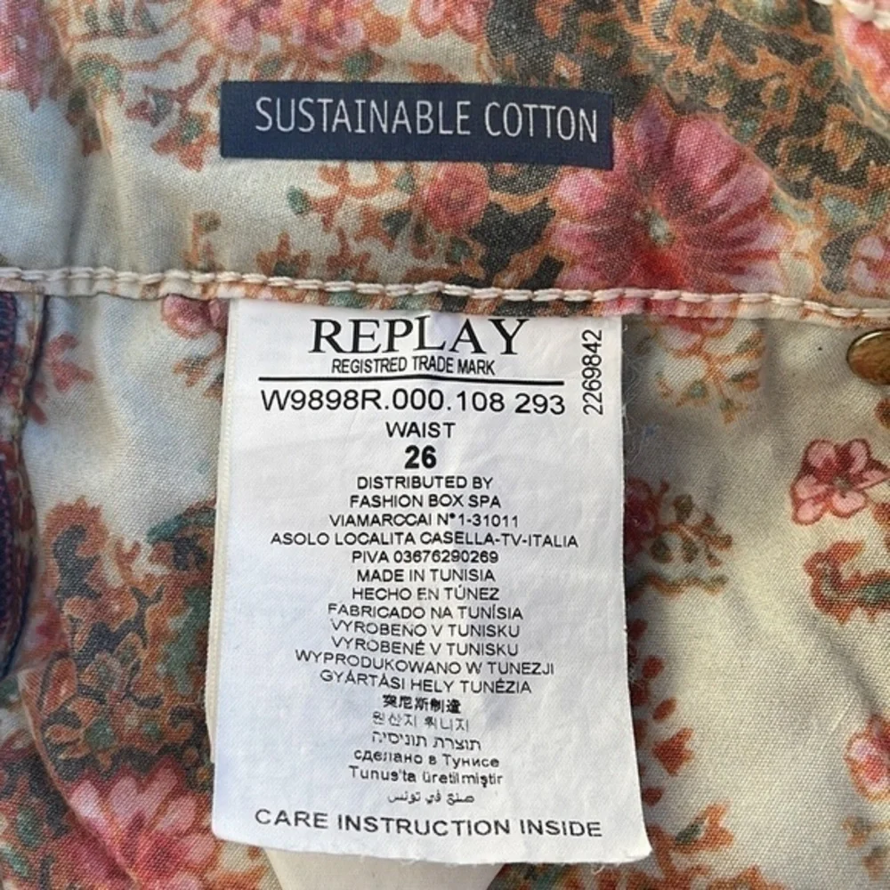 NWT Replay Distressed Denim Blue 5 Pocket Mini Skirt Waist Size 26
